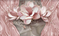 Fototapet 3D, Floare de crin roz