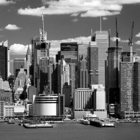 Fototapet, New York-ul alb-negru