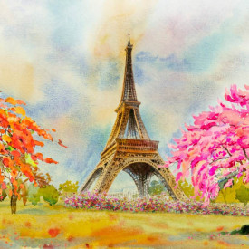 Fototapet, Turnul Eiffel pictat