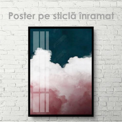 Poster, Apă albastră și nori roz