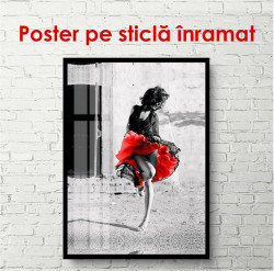 Poster, Fată cu o fustă roșie