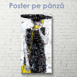 Poster, Fată cu telefon galben