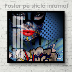 Poster, Fată în mască