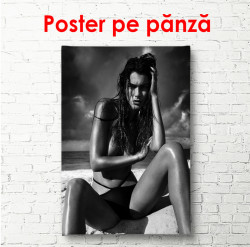 Poster, Fată pe plajă pozează