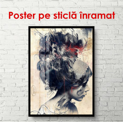 Poster, Fată pe un fundal bej