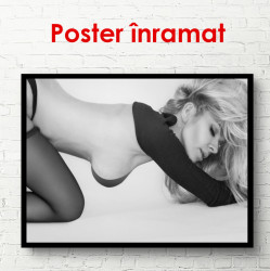Poster, Fotografie alb-negru a unei fete