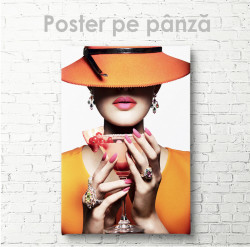 Poster, Lady în pălărie oranj