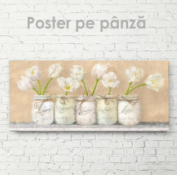 Poster, Lalele albe în vaze