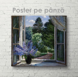 Poster, Liliac lângă fereastră