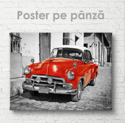 Poster, Mașină retro roșie