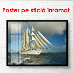 Poster, Nava albă pe mare