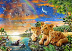 Poster, Pui de leu în lumea animalelor