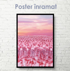 Poster, Stol de flamingo roz