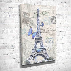 Poster, Turnul Eiffel cu fluture albastru