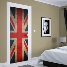 Stickere 3D pentru uși, Steagul Marii Britanii, 1 foaie de 80 x 200 cm