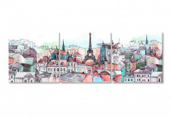 Tablou modular, Parisul în culori plăcute