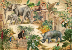Tapet foto pentru copii, Animale preferate în junglă