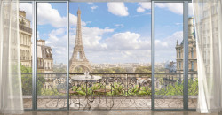 Fototapet, Vedere superbă spre Turnul Eiffel