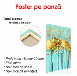 Poster, Copaci de aur pe un fundal albastru