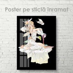 Poster, Fată anime pe un fundal negru