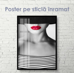 Poster, Fată cu buze roșii