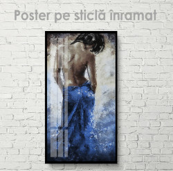 Poster, Fată în rochie albastră