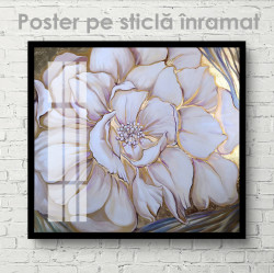 Poster, Floare albă cu margini aurii