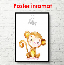 Poster, Maimuță pe un fundal alb