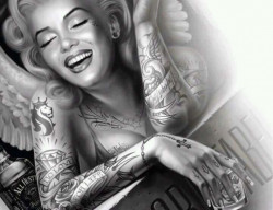 Poster, Marilyn Monroe cu tatuaje