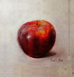 Poster, Mărul roșu pe o masă albă