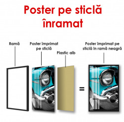 Poster, Mașină retro albastră