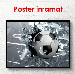 Poster, Mingea de fotbal pe un fundal gri