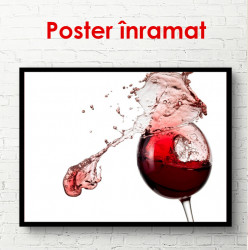 Poster, Paharul cu vin roșu pe un fundal alb