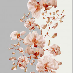 Poster, Ramură de orhidee roz pe fundal alb gri