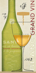 Poster, Sticla de vin cu un pahar pe masă