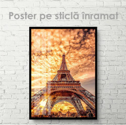 Poster, Turnul Eiffel pe fundalul unui apus de foc