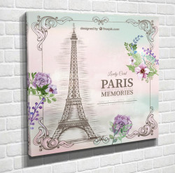 Poster, Turnul Eiffel pe un fundal delicat