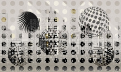 Tablou modular, Bile pe un fundal abstract