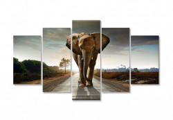 Tablou modular, Elefantul se primblă pe cărare