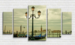 Tablou modular, Lampă stradală pe fundalul Canalului venețian