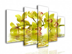 Tablou modular, Orhidee galbenă în reflexia apei