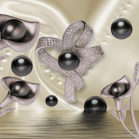 Tablou modular, Perle negre în culori prețioase