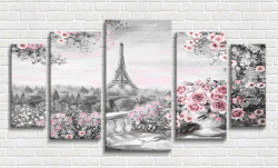 Tablou modular, Trandafiri și Turnul Eiffel
