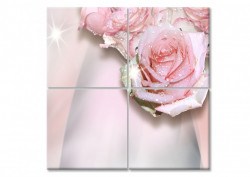 Tablou modular, Trandafirul roz delicat