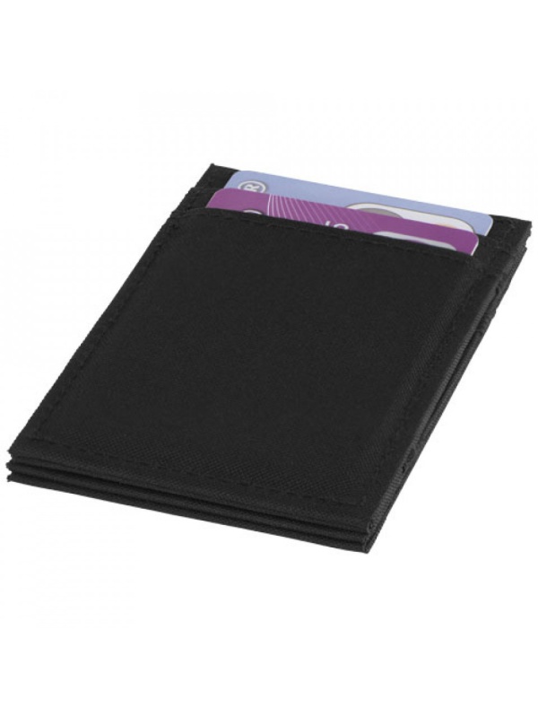Husa pentru card-uri cu protectie contactless RFID, 4 sloturi, Textil, Negru