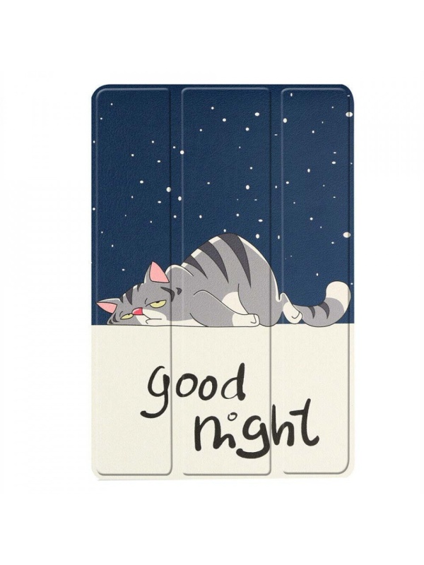 Husa Smart Cover tableta, pentru Lenovo Tab M10 Plus 10.6 Inch TB-128 2022 good night cat, bleumarin