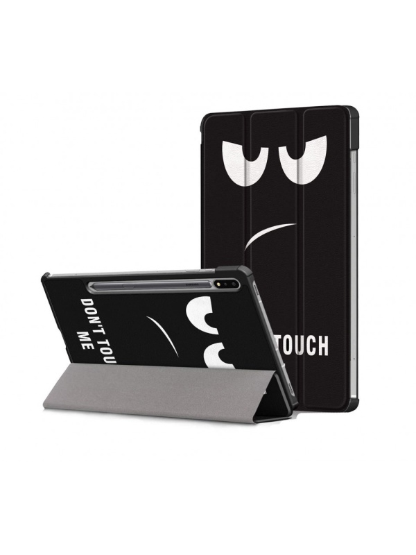 Husa Smart Cover tableta, pentru Samsung Galaxy Tab S8 X700 X706 11 inch (2022) cu model face, negru si alb