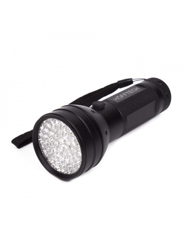 Lanterna metalica cu 51 LED-uri UV, Hofftech, lumina ultravioleta, Neagra