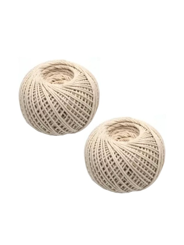 Set 2 bucati, bobine de sfoara sintetica foarte dura, 30mx1mm, Bej