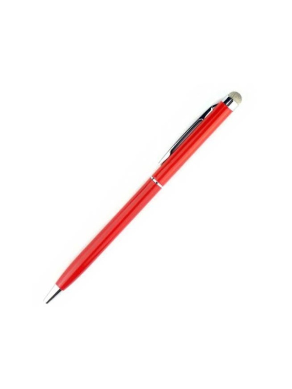 Stylus cu pix si varf din Microfibra - Rosu